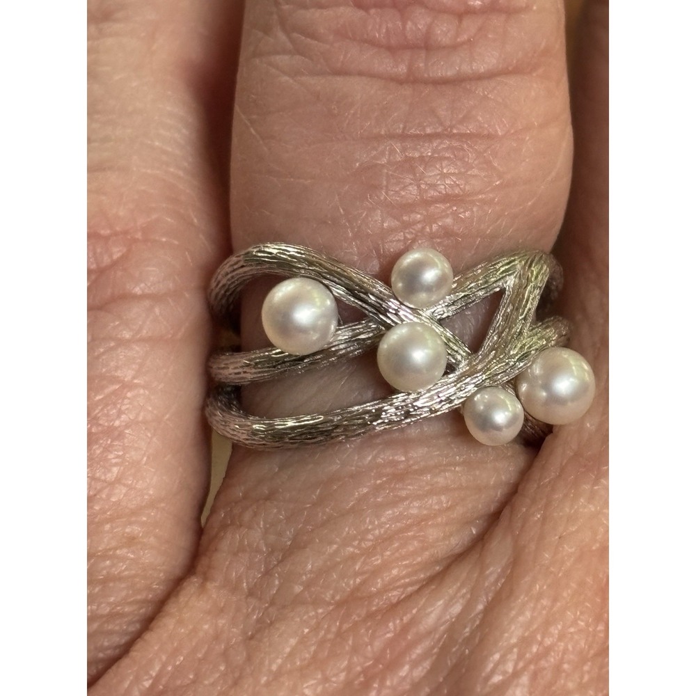 Effy 925 Sterling Silver Pearl Ring Size 7 - Picture 6 of 7
